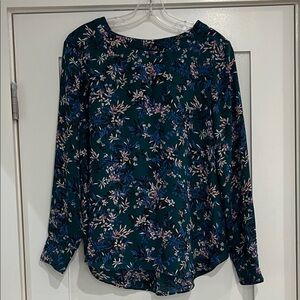 Banana Republic Floral Blouse - Green and Blue